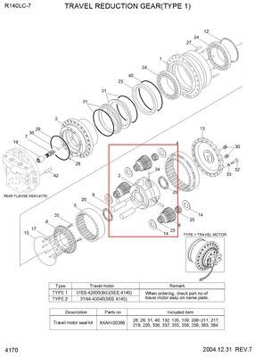 R140-7 R160-7 Düğme Kutusu Parçaları XKAH-00357 XKAH-00358 XKAH-00355 XKAH-00356 R140-7 Taşıyıcı ASSY