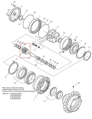 SOLAR 280LC-III Düğme Kutusu Parçaları SOLAR 290LC-V SOLAR 300LC-V 2101-1019G SOLAR 300LC-V PLANETARY GEAR